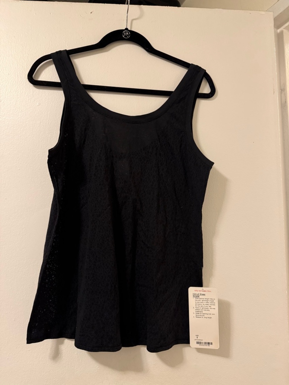 lululemon athletica Black Lace-Detail Scoop Neck Tank